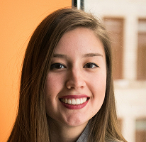 Victoria Lawson, CFO e líder de uma empresa de negociação financeira, em foto de retrato